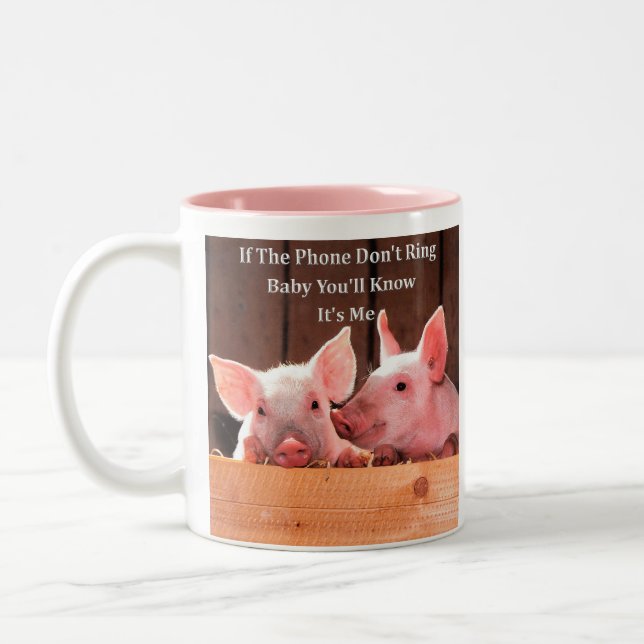 Lustiges Schwein Memes mit lustigen Zweifarbige Tasse (Links)