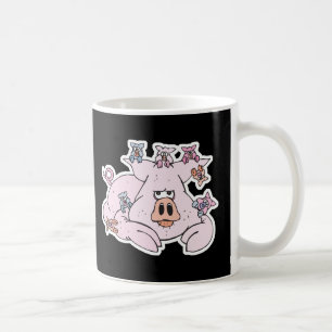 Lustiges Schwein mit kleinen Ferkeln Kaffeetasse