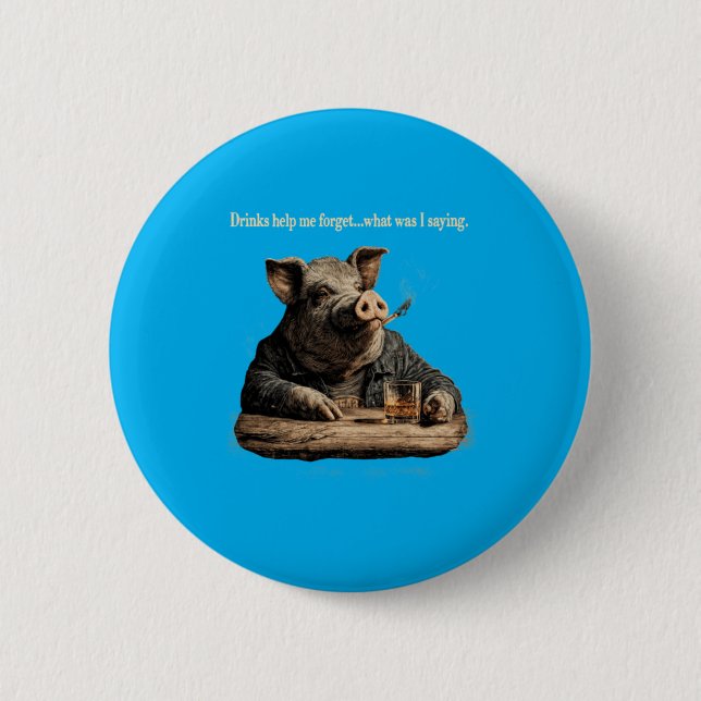 Lustiges Schwein Tier Vatertag Männer Frauen Button (Vorderseite)