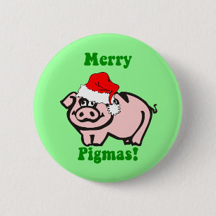 Lustiges Schwein Weihnachten Button