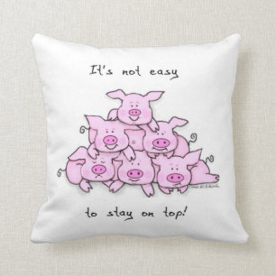 Lustiges Schwein-Zitatniedliches Throw-Kissen Kissen