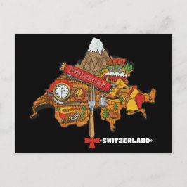 Lustiges Schweiz-Souvenir Toblerone Schweizer Kart Postkarte