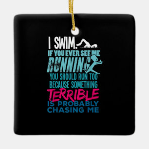 Lustiges Schwimmgeschenk  Ein Schwimmer Keramikornament