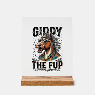 Lustiges Schwindel erregendes Fup-Pferd Vintage-St Acrylschild