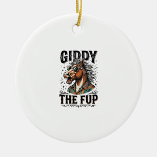 Lustiges Schwindel erregendes Fup-Pferd Vintage-St Keramik Ornament