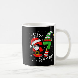 Lustiges Sechs Sieben 67 Meme 6 7 Elf Santa Weihna Kaffeetasse