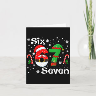 Lustiges Sechs Sieben 67 Meme 6 7 Elf Santa Weihna Karte