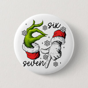 Lustiges Sechs Sieben 67 Meme 6 7 Weihnachtselfen- Button