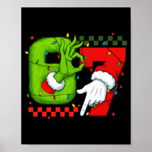 Lustiges Sechs Sieben 67 Meme 6 7 Weihnachtselfen- Poster