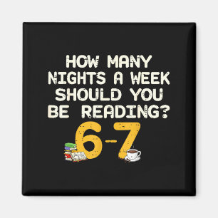 Lustiges Sechs Sieben 67 Meme-Buchliebhaber Lesen  Magnet