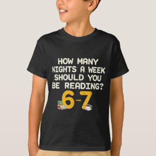 Lustiges Sechs Sieben 67 Meme Buchliebhaber Lesen T-Shirt