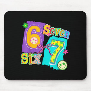 Lustiges Sechs Sieben 6 7 Meme 67 Design Für Fraue Mousepad
