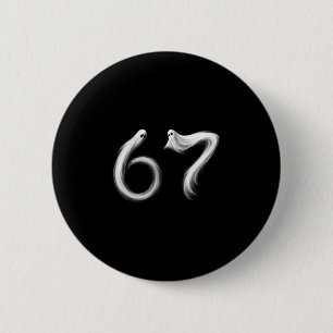 Lustiges Sechs Sieben 6 7 Meme 67 Design Geist Hal Button