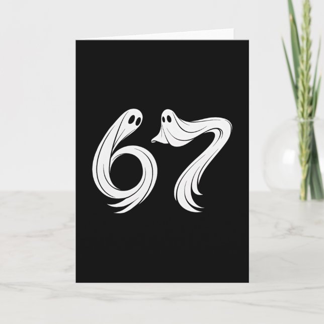 Lustiges Sechs Sieben 6 7 Meme 67 Design Geist Hal Karte (Vorderseite)