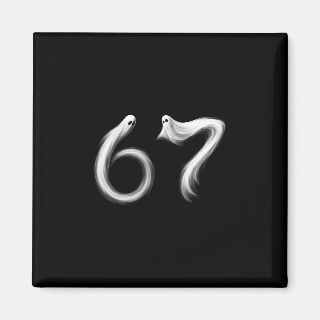 Lustiges Sechs Sieben 6 7 Meme 67 Design Geist Hal Magnet (Vorne)