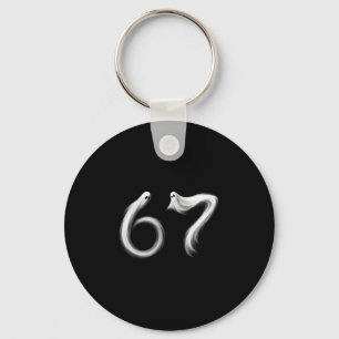 Lustiges Sechs Sieben 6 7 Meme 67 Design Geist Hal Schlüsselanhänger