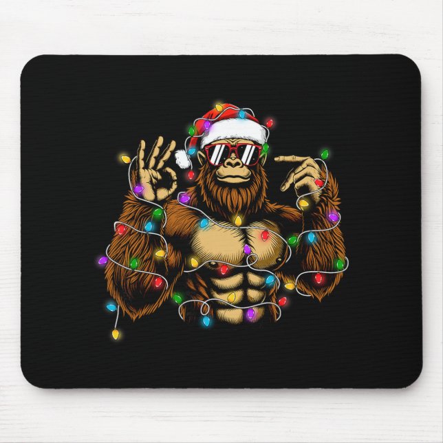 Lustiges Sechs Sieben 6 7 Meme Bigfoot Weihnachtsl Mousepad (Vorne)