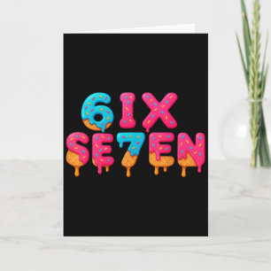 Lustiges Sechs Sieben 6 7 Meme Design Karte