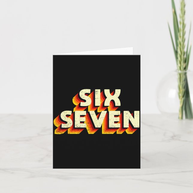 Lustiges Sechs Sieben 6 7 Meme Design  Karte (Vorderseite)