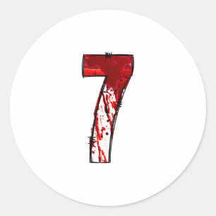 Lustiges Sechs Sieben 6 7 Meme Design Paare Hallow Runder Aufkleber