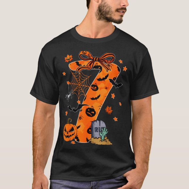 Lustiges Sechs Sieben 6 7 Meme Design Paare Hallow T-Shirt (Vorderseite)
