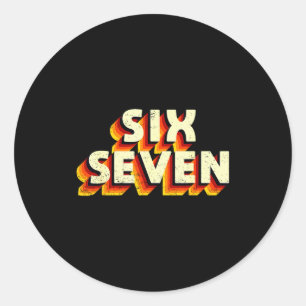 Lustiges Sechs Sieben 6 7 Meme Design Runder Aufkleber
