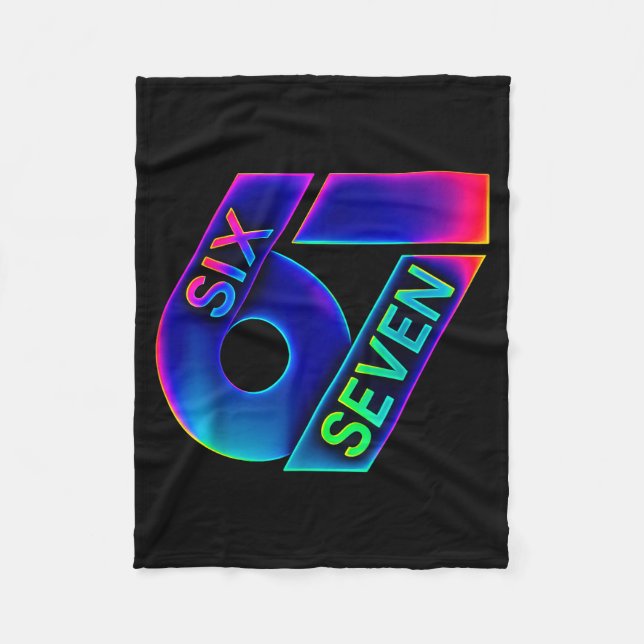 Lustiges Sechs Sieben 6 7 Meme Farbdesign  Fleecedecke (Vorderseite)