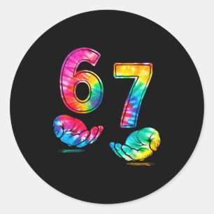 Lustiges Sechs Sieben 6 7 Meme Gen Alpha Slang 6 7 Runder Aufkleber