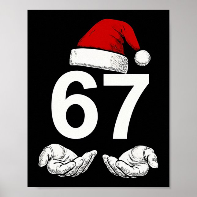 Lustiges Sechs Sieben 6 7 Meme Gen Alpha Slang Wei Poster (Vorne)