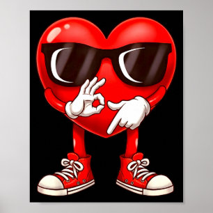 Lustiges Sechs Sieben 6 7 Meme Herz Valentinstag M Poster