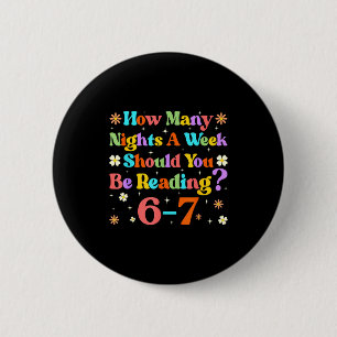 Lustiges Sechs Sieben 6 7 Meme Lehrer Design Lesen Button