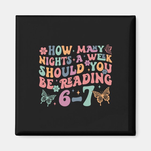 Lustiges Sechs Sieben 6 7 Meme Lehrer Design Lesen Magnet (Vorne)