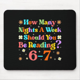 Lustiges Sechs Sieben 6 7 Meme Lehrer Design Lesen Mousepad