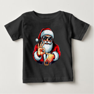 Lustiges Sechs Sieben 6 7 Meme Santa Weihnachten Baby T-shirt