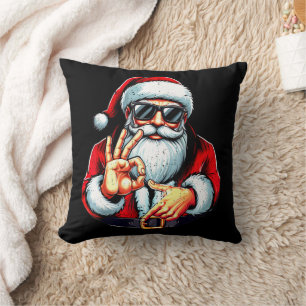 Lustiges Sechs Sieben 6 7 Meme Santa Weihnachten Kissen