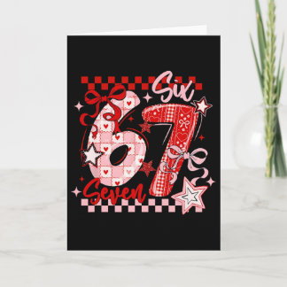 Lustiges Sechs Sieben 6 7 Meme Valentins Mädchen  Karte