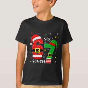 Lustiges Sechs Sieben 6 7 Meme Weihnachten 67 Zahl T-Shirt