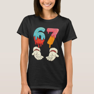 Lustiges Sechs Sieben 6 7 Meme Weihnachten Eiscrem T-Shirt
