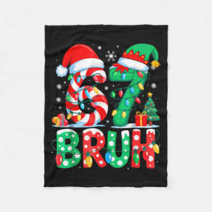 Lustiges Sechs Sieben 6 7 Meme Weihnachten Familie Fleecedecke