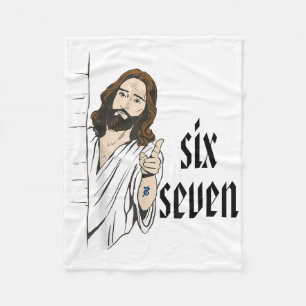 Lustiges Sechs Sieben Brainrot Meme 6 7 Viral Gen  Fleecedecke