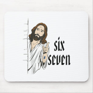 Lustiges Sechs Sieben Brainrot Meme 6 7 Viral Gen  Mousepad