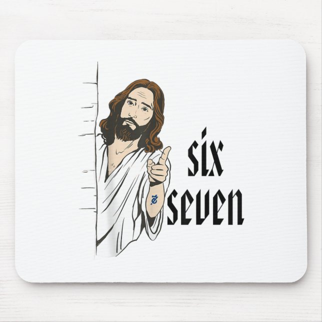 Lustiges Sechs Sieben Brainrot Meme 6 7 Viral Gen  Mousepad (Vorne)