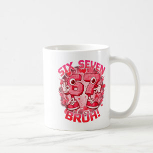 Lustiges Sechs Sieben Bruh 67 Brainrot Meme Valent Kaffeetasse