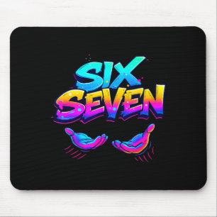 Lustiges Sechs Sieben Design Grafik 67 6 7 Meme Hä Mousepad
