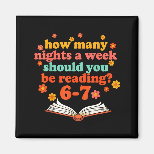 Lustiges Sechs Sieben Meme 6 7 Lehrer Buch Lesen 6 Magnet (Vorne)
