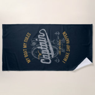 Lustiges Seemann-Geschenk, Geschenk-Kapitän Retro Strandtuch