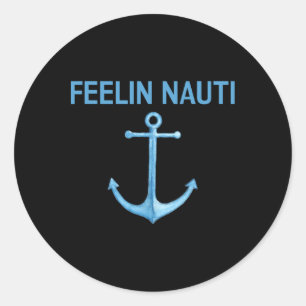 Lustiges Segelboot T-Shirt Geschenk Runder Aufkleber