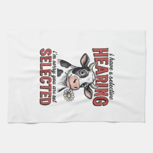Lustiges selektives Hörkuh-Vintage-Shirt-Design_1 Geschirrtuch