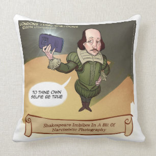 Lustiges Shakespeare-Selfie-Baumwoll-Wurfkissen gr Kissen