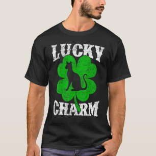 Lustiges Shamrock-Blatt Glücksbringer Sphynx-Katze T-Shirt